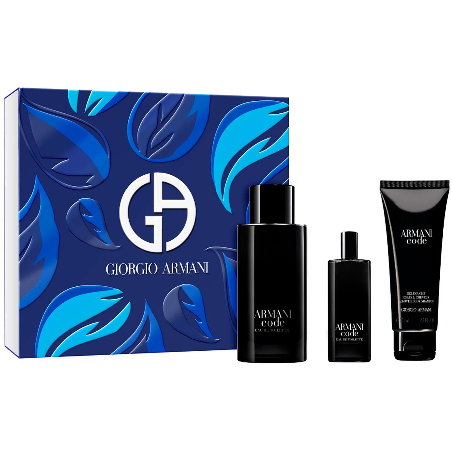 GIORGIO ARMANI CODE EDT 75ML+75ML ALL OVER BODY SHAMPOO +15ML MINI SET