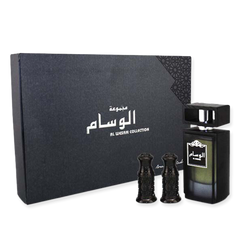 Arabian Oud 5-Piece Al Wisam Collection Gift Set Unisex, Maajoun Al Arabia 50gm, Royal Mabthooth 40gm, Musk 4gm, Sultan 4gm EDP, 1 Spray Vial